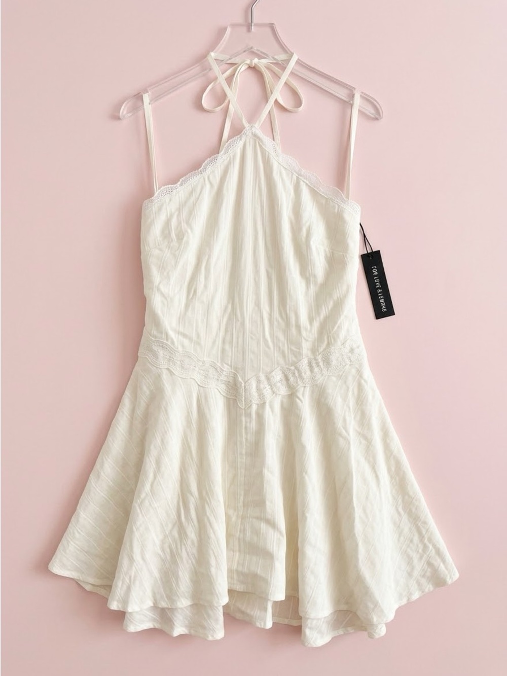 Semi and Cade Lightweight Cream Halter Slip Dress S